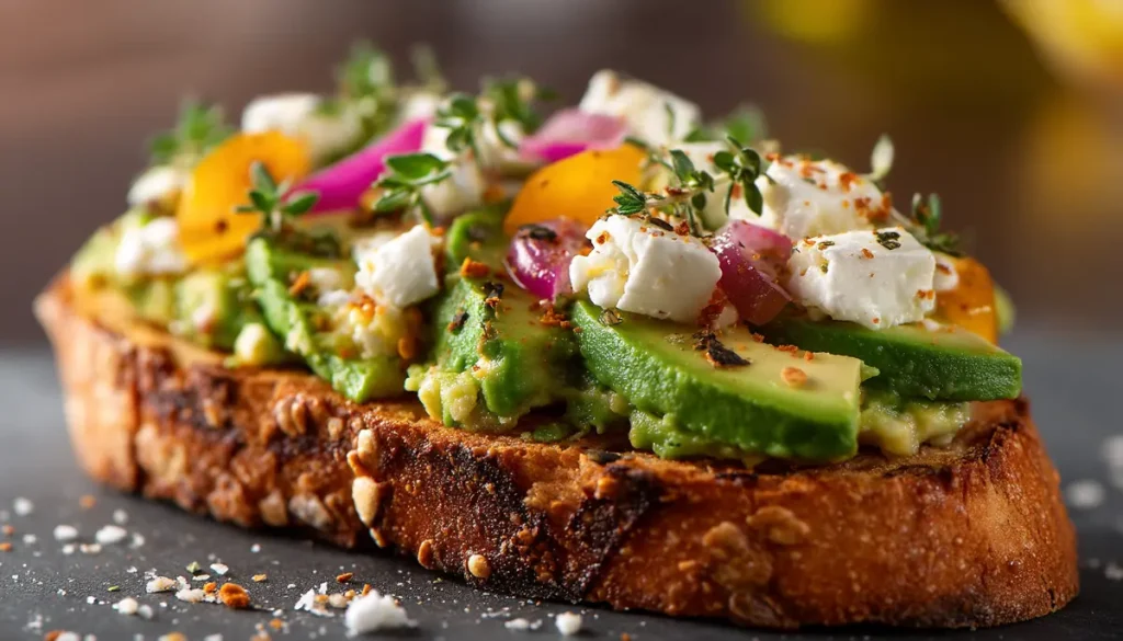 recette toast avocat feta