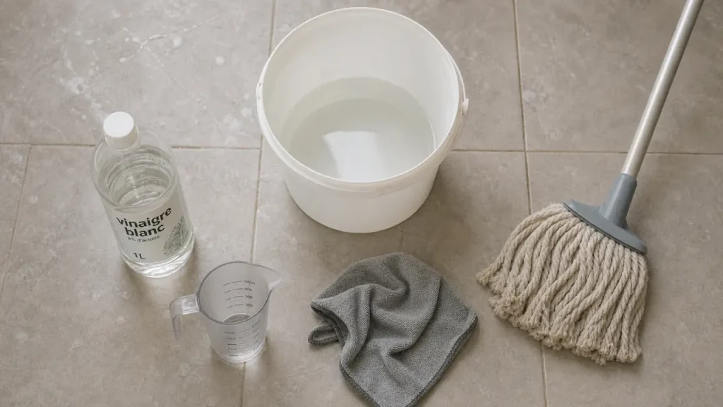 Laver les sols au vinaigre blanc : dose et surfaces à éviter sur carrelage