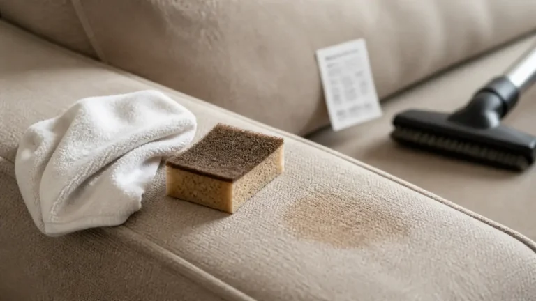 Comment nettoyer un canapé en tissu sans auréoles : microfibre sur canapé beige