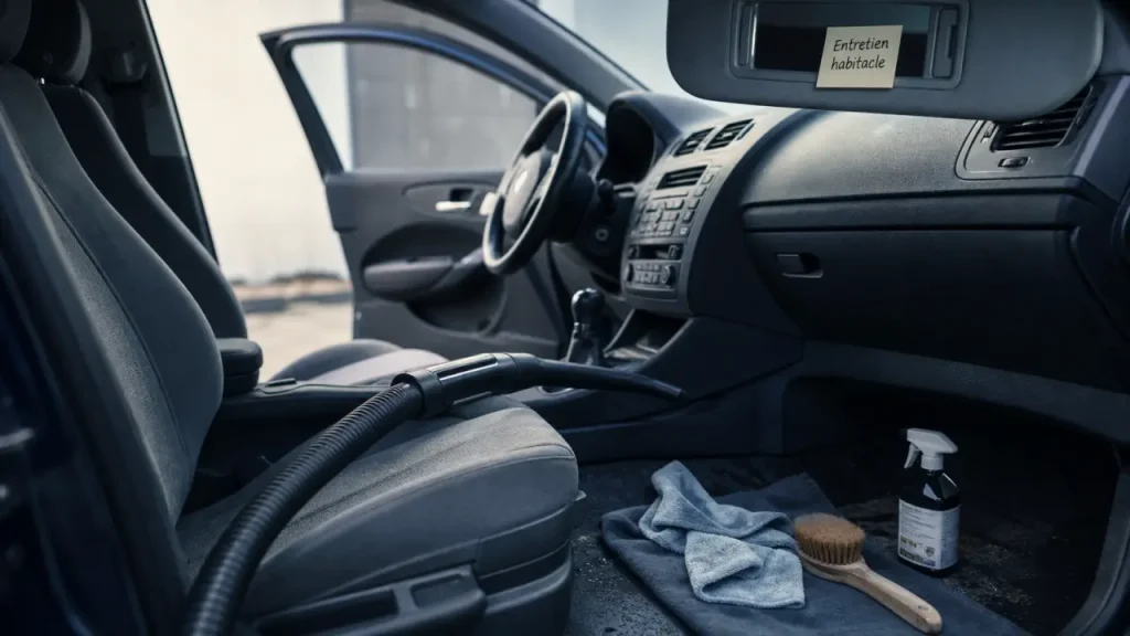 Nettoyage habitacle voiture : intérieur propre, tapis et moquette nettoyés
