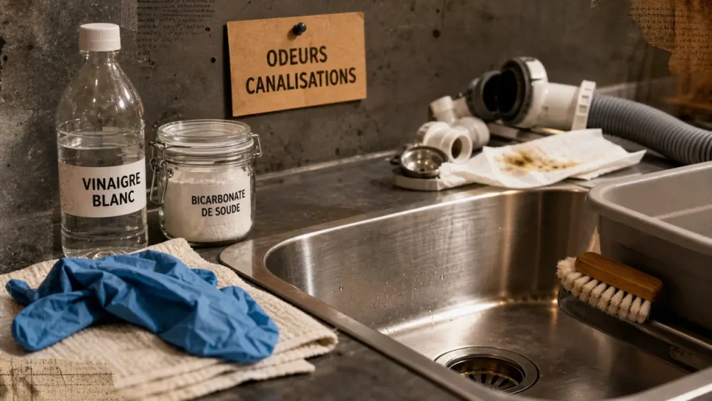 Odeur dans les canalisations : siphon sec, biofilm, défaut de ventilation