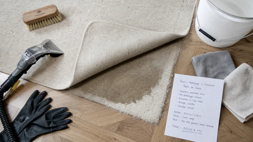 Service nettoyage tapis Paris pour éviter l’auréole après séchage