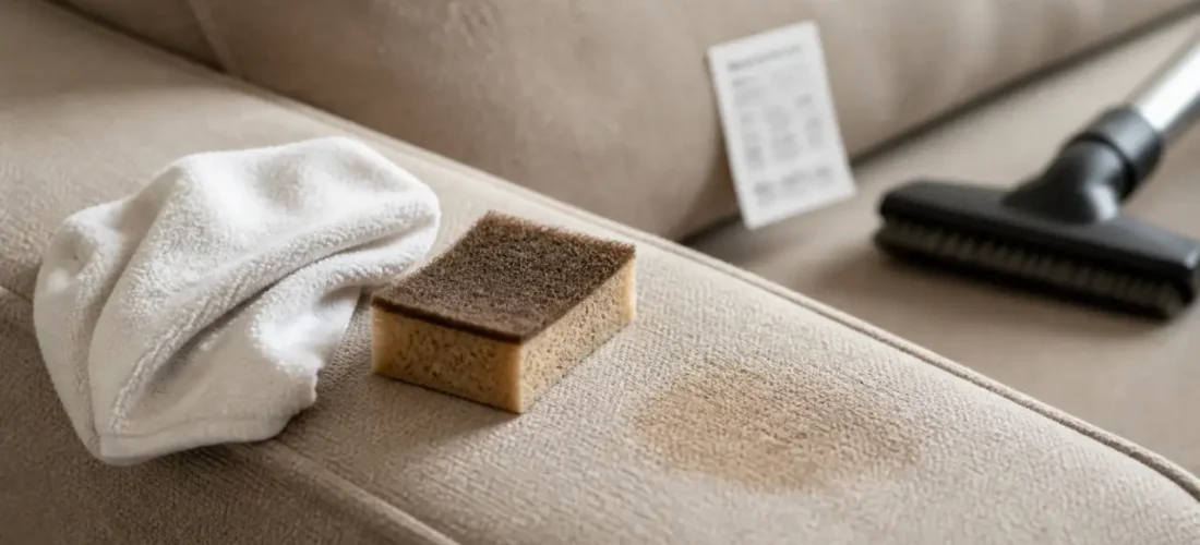 Comment nettoyer un canapé en tissu sans auréoles : microfibre sur canapé beige