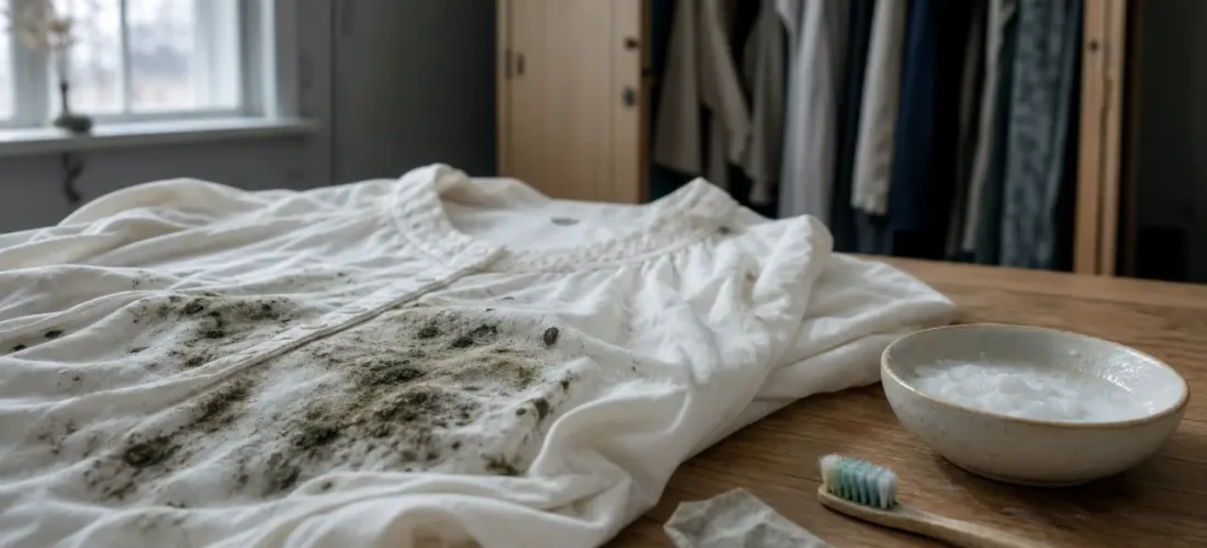 Enlever les moisissures sur du tissu : chemisier en coton moisissure