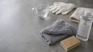 Nettoyer béton ciré avec produit pH neutre et microfibre, sans abîmer