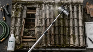 Perche pour nettoyer toiture 7 m avec kit hydro et angles à vérifier