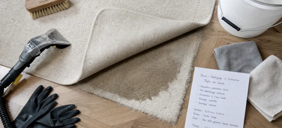 Service nettoyage tapis Paris pour éviter l’auréole après séchage
